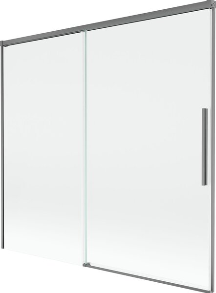 Mexen Rox 2-szárnyas, széthúzható kádparaván 170 x 150 cm, átlátszó, gun metal - 8C9-170-001-95-00