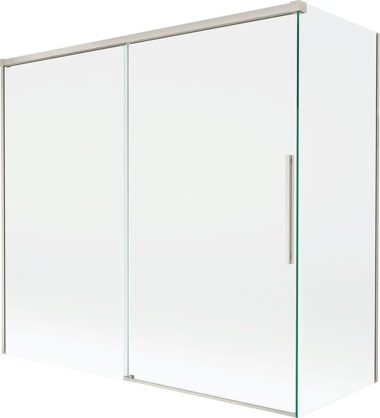 Mexen Rox kétszárnyú tolható fürdőkád paraván 160 + 80 x 150 cm, átlátszó, matt nikkel - 8C9-160-080-97-00