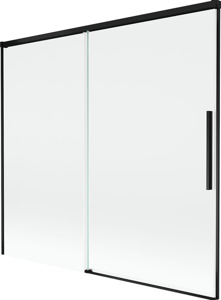 Mexen Rox kétszárnyú eltolható fürdőkádparaván 170 x 150 cm, átlátszó, fekete - 8C9-170-001-70-00