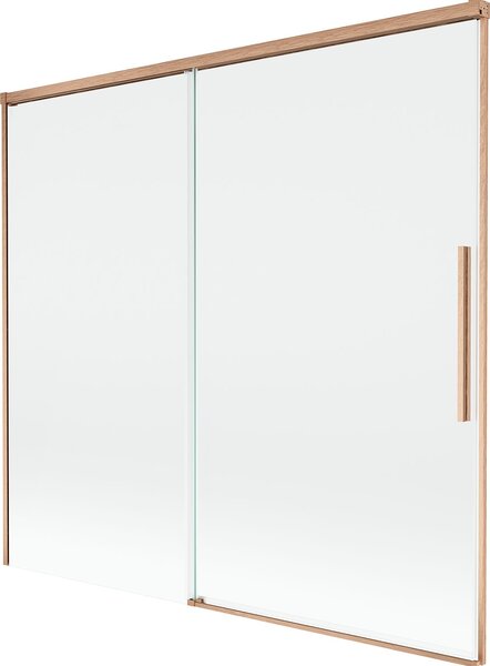 Mexen Rox kétszárnyú, tolófürdőkád paraván 170 x 150 cm, átlátszó, csiszolt réz - 8C9-170-001-65-00