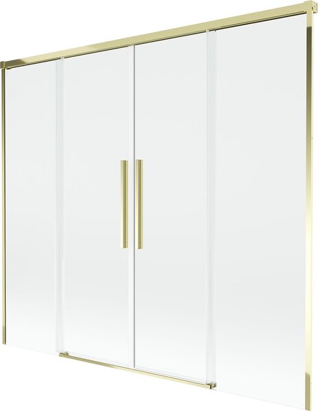 Mexen Rox 2-szárnyú, toló fürdőkád paraván 170 x 150 cm, átlátszó, arany - 8C9-170-002-50-00