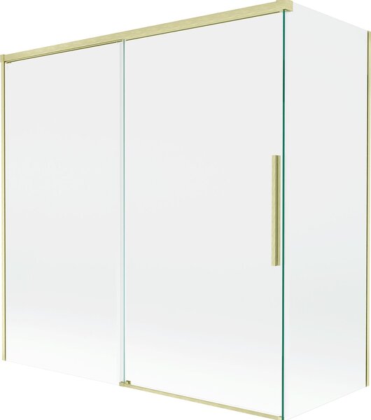 Mexen Rox kettős tolóajtós kádparaván 160 + 80 x 150 cm, átlátszó, arany szálcsiszolt - 8C9-160-080-55-00