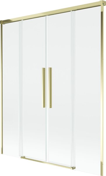 Mexen Rox kádparaván, 2-szárnyú, toló, 160 x 150 cm, átlátszó, arany - 8C9-160-002-50-00