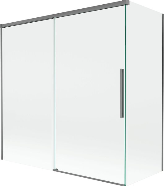Mexen Rox 2-szárnyú, toló rendszerű kádparaván 160 + 70 x 150 cm, átlátszó, gun metal - 8C9-160-070-95-00