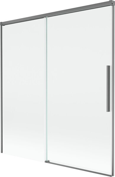 Mexen Rox 2-szárnyú toló kádparaván 150 x 150 cm, átlátszó, gun metal - 8C9-150-001-95-00