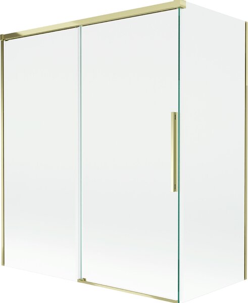 Mexen Rox 2-szárnyú toló fürdőszobai paraván 140 + 70 x 150 cm, átlátszó, arany - 8C9-140-070-50-00