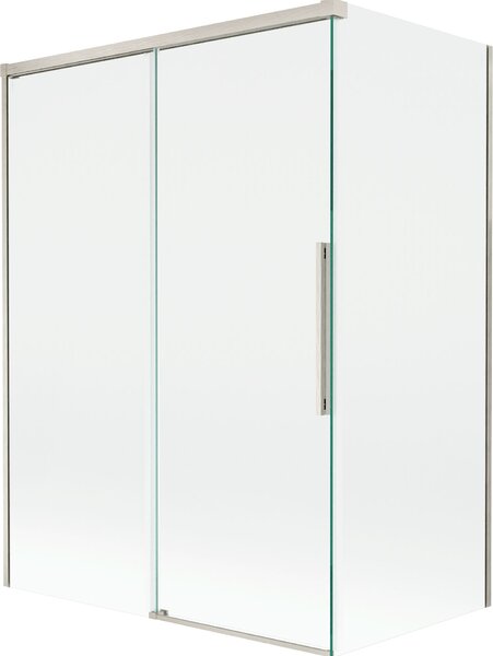 Mexen Rox 2-szárnyú toló fürdőkád paraván 120 + 70 x 150 cm, átlátszó, szálcsiszolt nikkel - 8C9-120-070-97-00