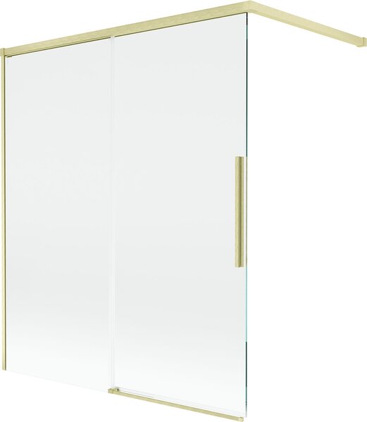 Mexen Rox 2-szárnyú eltolható kádparaván 140 x 150 cm, átlátszó, arany matt - 8C9-140-003-55-00