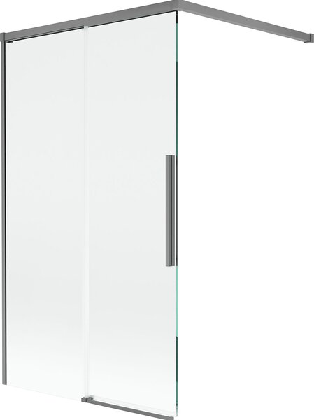 Mexen Rox dupla szárnyú, elhúzható kádparaván 100 x 150 cm, átlátszó, gun metal - 8C9-100-003-95-00