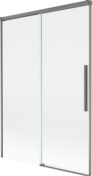 Mexen Rox Mexen Rox 2-szárnyas, széthúzható fürdőkád paraván 120 x 150 cm, átlátszó, gun metal - 8C9-120-001-95-00