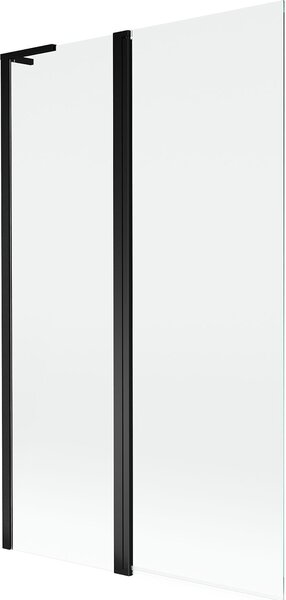 Mexen Mist L 2-szárnyú kádparaván 110 x 150 cm, átlátszó, fekete - 8A9L-110-011-70-00
