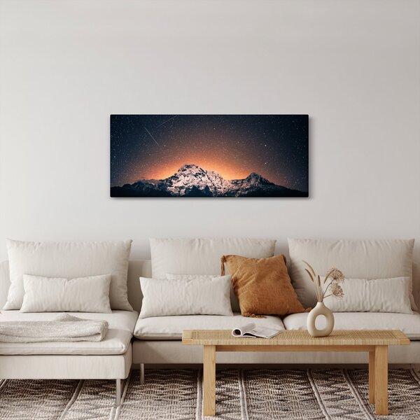 Egy éjszakai égbolt és a hegy képe (120x50 cm)