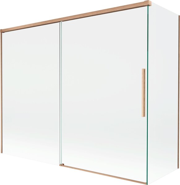 Mexen Rox 2-szárnyas, eltolható kádparaván 190 + 90 x 150 cm, átlátszó, kefe réz - 8C9-190-090-65-00
