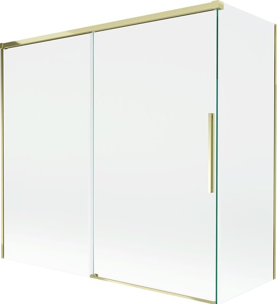 Mexen Rox kétszárnyú, toló rendszerű kádparaván, 170 + 80 x 150 cm, átlátszó, arany - 8C9-170-080-50-00