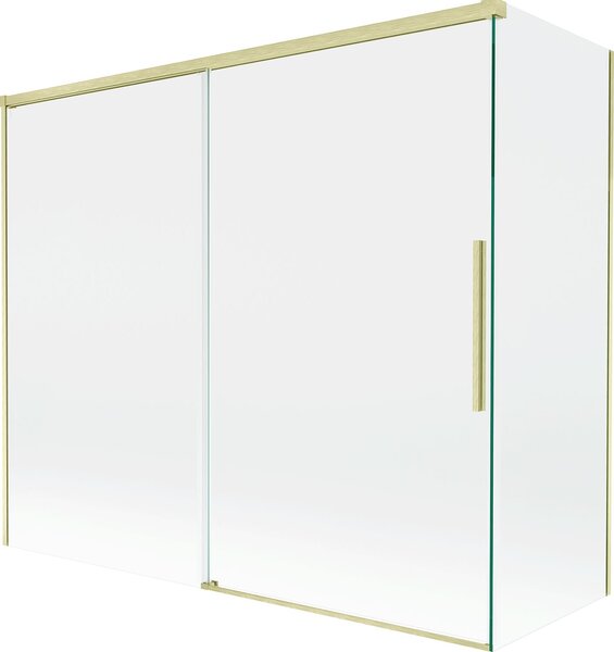 Mexen Rox 2-szárnyas toló zuhanyfüggöny 180 + 80 x 150 cm, átlátszó, arany szálcsiszolt - 8C9-180-080-55-00
