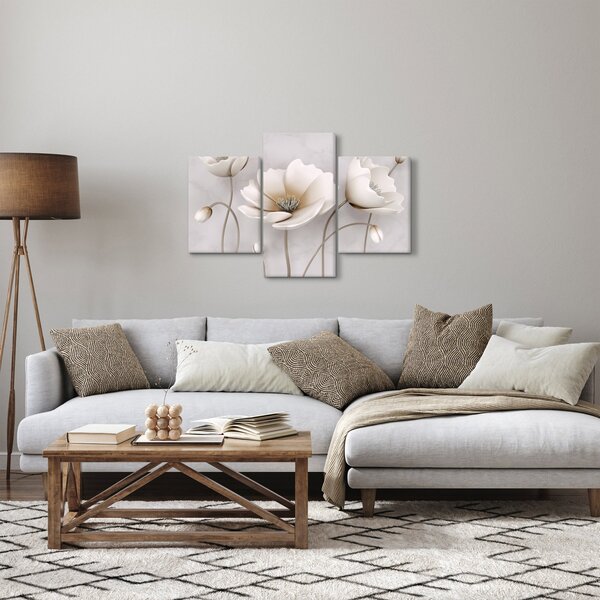 Fehér virágok képe (90x60 cm)