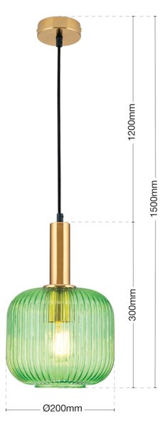 CARNEVAL modern függőlámpa 1xE27, patina 22 cm zöld