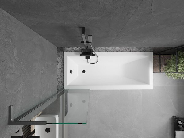 Mexen Next L fürdőkádparaván 1-szárnyú 50 x 150 cm, átlátszó, gun metal - 895-050-000-03-00-95