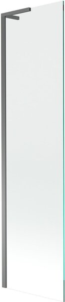 Mexen Next L fürdőkádparaván 1-szárnyú 50 x 150 cm, átlátszó, gun metal - 895-050-000-03-00-95