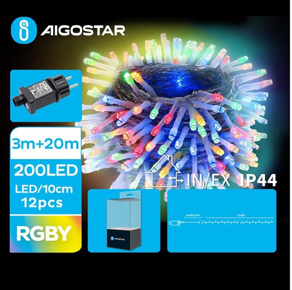Aigostar B.V. Aigostar - LED Karácsonyi kültéri lánc 200xLED/8 funkció 23m IP44 többszínű AI0455