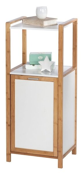 Fehér-natúr színű bambusz fürdőszobai polcos állvány 40x95 cm Finja – Wenko