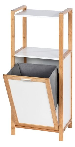 Fehér-natúr színű bambusz fürdőszobai polcos állvány 40x95 cm Finja – Wenko