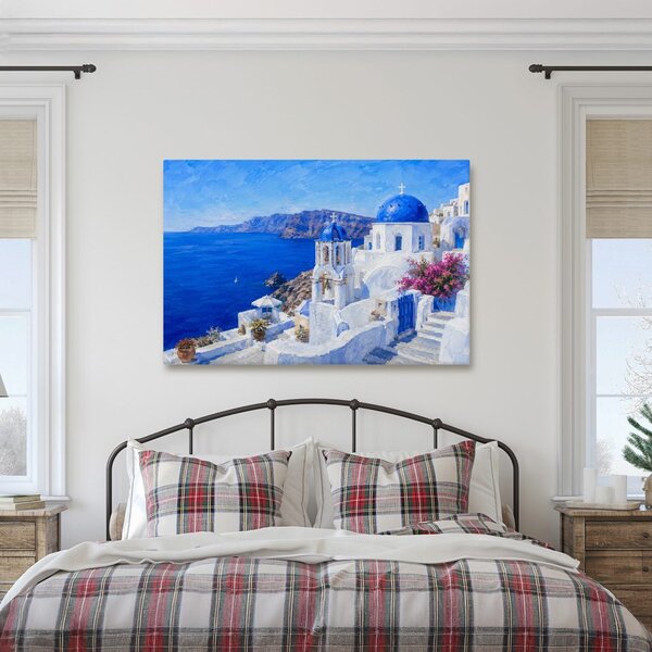 Kép santorini kék kupolái