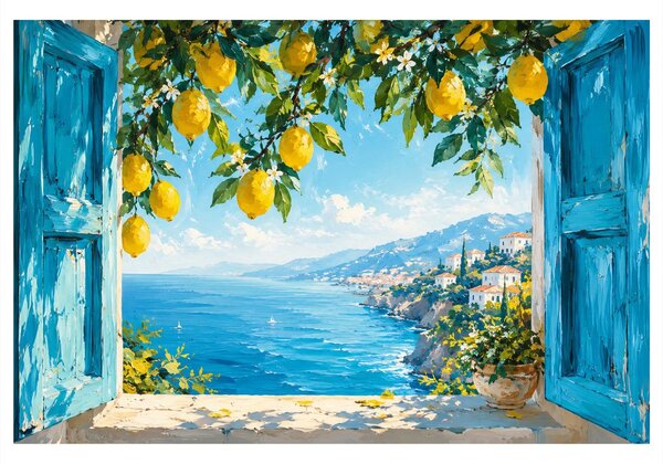 Kép citromok a tengerpart felett