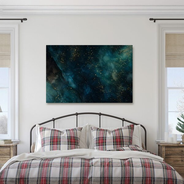 Kép türkiz galaxis aranyló részletekkel