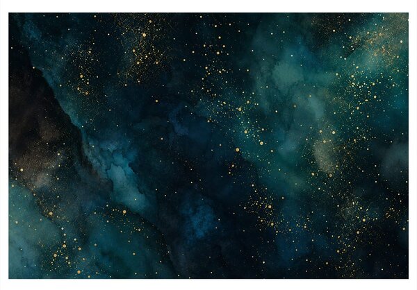 Kép türkiz galaxis aranyló részletekkel