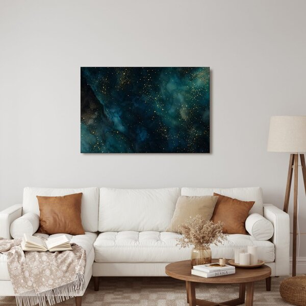Kép türkiz galaxis aranyló részletekkel