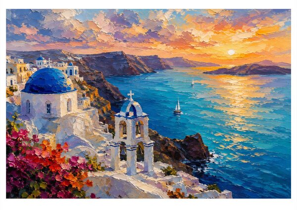 Kép santorini partja naplementében