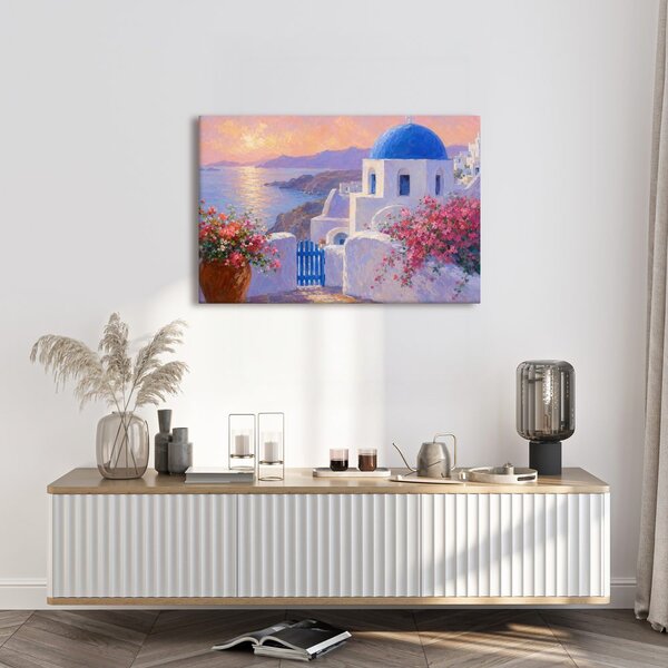 Kép santorini partja naplementében