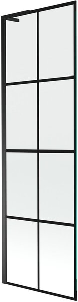 Mexen Next L kádparaván 1-szárnyú 60 x 150 cm, fekete rács, fekete - 895-060-000-03-77-70
