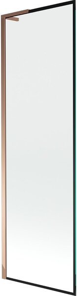 Mexen Next L fürdőkád paraván 1-szárnyú 60 x 150 cm, fekete keret, rózsaszín arany - 895-060-000-03-70-60