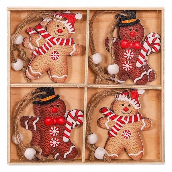 Karácsonyi fa díszek készlete GINGERBREAD, 12 db
