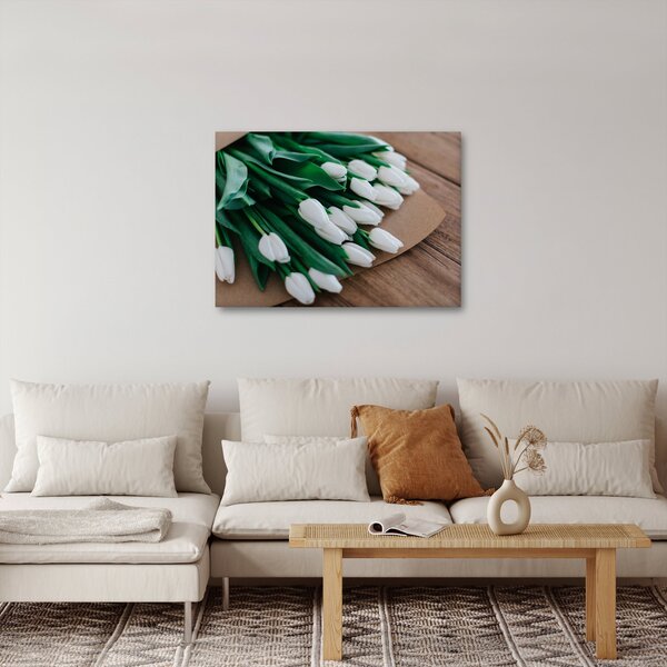 Egy csokor fehér tulipán képe (70x50 cm)