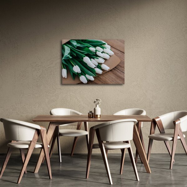Egy csokor fehér tulipán képe (70x50 cm)