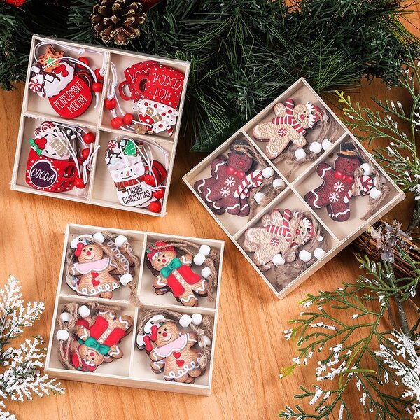 Karácsonyi fa díszek készlete GINGERBREAD, 12 db
