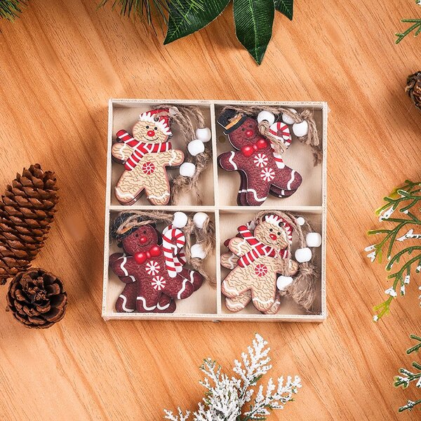 Karácsonyi fa díszek készlete GINGERBREAD, 12 db