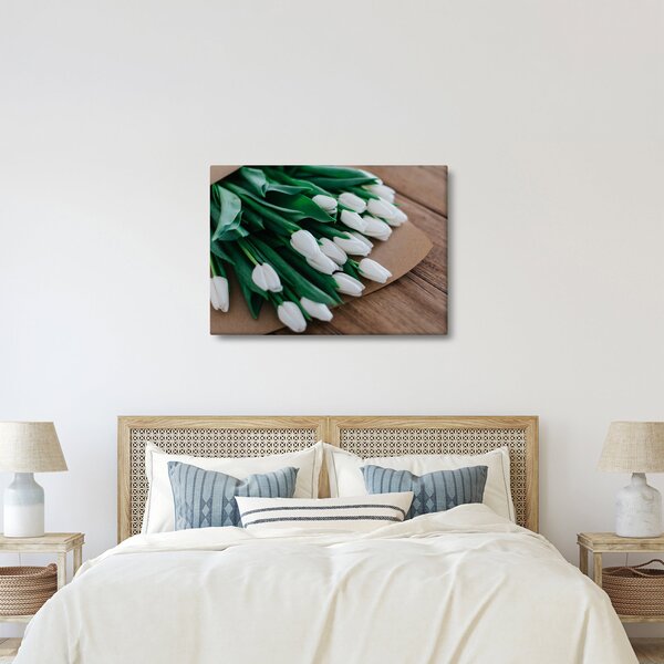 Egy csokor fehér tulipán képe (70x50 cm)