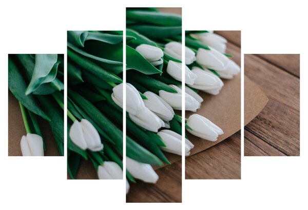Egy csokor fehér tulipán képe (150x105 cm)
