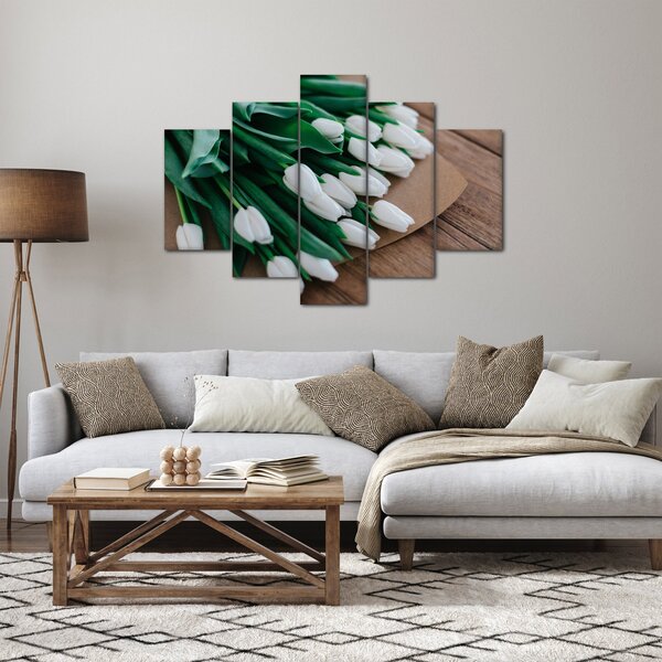 Egy csokor fehér tulipán képe (150x105 cm)