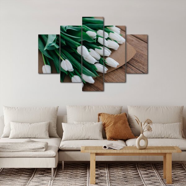 Egy csokor fehér tulipán képe (150x105 cm)