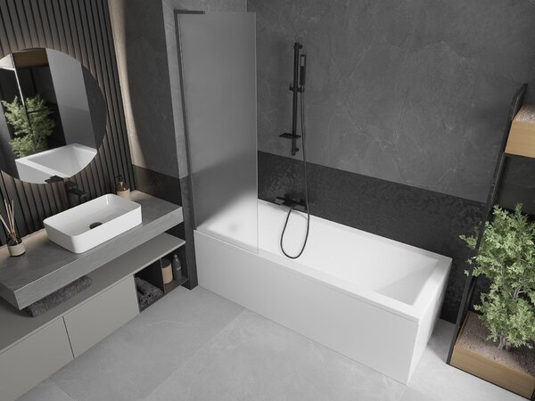 Mexen Next L egy szárnyas fürdőkádparaván 60 x 150 cm, zúzmara, gun metal - 895-060-000-03-30-95