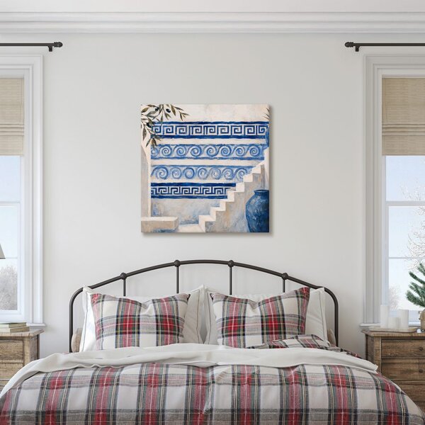 Kép mediterrán lépcső kék ornamentikával