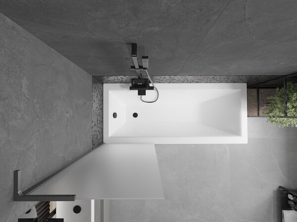 Mexen Next L egy szárnyas fürdőkádparaván 60 x 150 cm, zúzmara, gun metal - 895-060-000-03-30-95