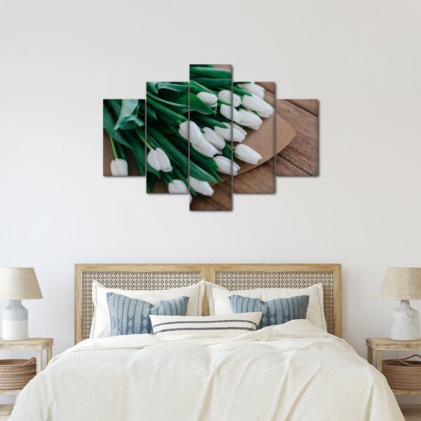 Egy csokor fehér tulipán képe (150x105 cm)