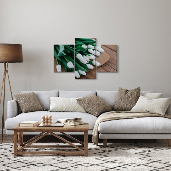 Egy csokor fehér tulipán képe (90x60 cm)