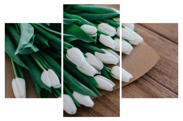 Egy csokor fehér tulipán képe (90x60 cm)